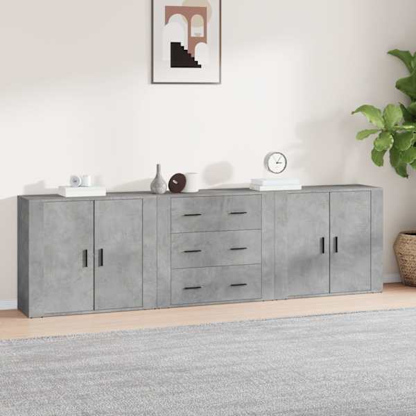 Puhvetkapid 3 tk, betoonhall, tehispuit