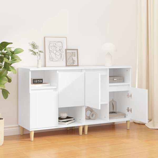 Puhvetkapid 2 tk, valge, 60 × 35 × 70 cm, tehispuit