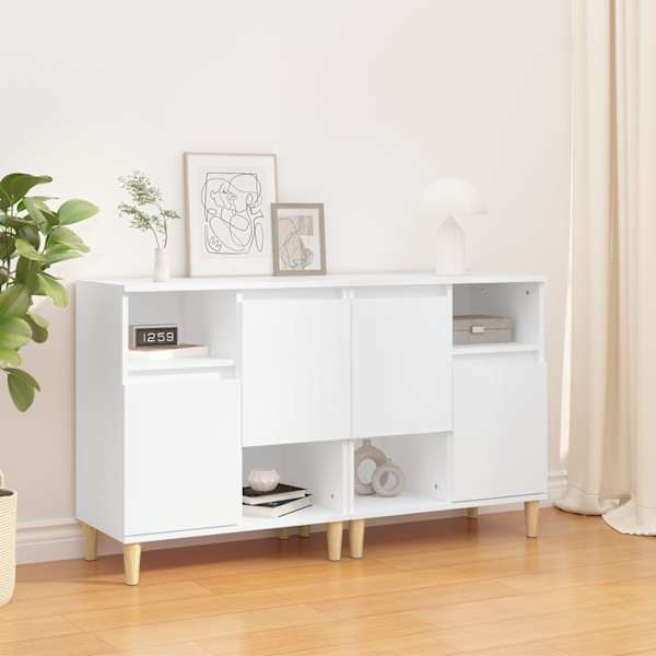 Puhvetkapid 2 tk, valge, 60 × 35 × 70 cm, tehispuit