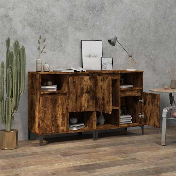Puhvetkapid 2 tk, suitsutatud tamm, 60 × 35 × 70 cm, tehispuit