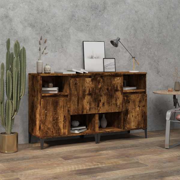 Puhvetkapid 2 tk, suitsutatud tamm, 60 × 35 × 70 cm, tehispuit