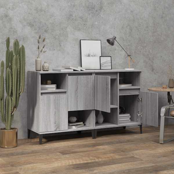 Puhvetkapid 2 tk, hall Sonoma tamm, 60 × 35 × 70 cm, tehispuit