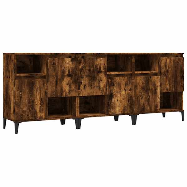 Puhvetkapid 3 tk, suitsutatud tamm, 60 × 35 × 70 cm, tehispuit