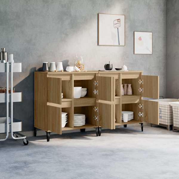 Puhvetkapid 2 tk, Sonoma tamm, 60 × 35 × 70 cm, tehispuit