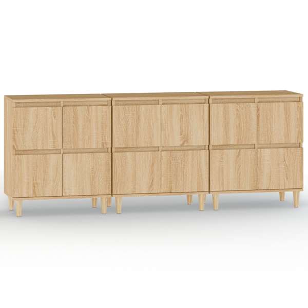 Puhvetkapid 3 tk, Sonoma tamm, 60 × 35 × 70 cm, tehispuit