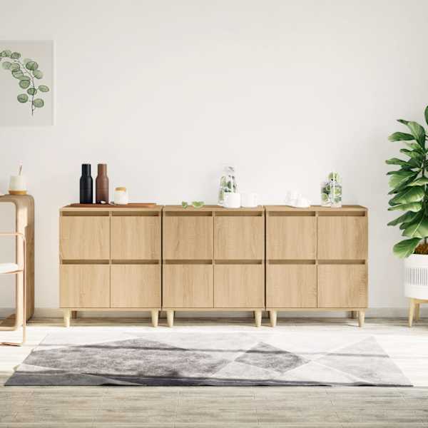 Puhvetkapid 3 tk, Sonoma tamm, 60 × 35 × 70 cm, tehispuit