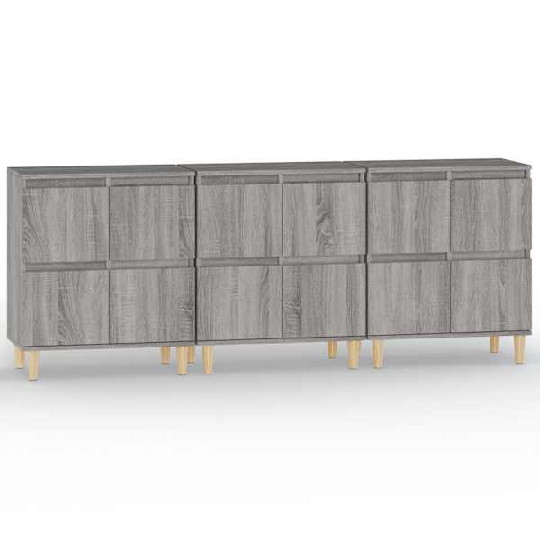 Puhvetkapid 3 tk, hall Sonoma tamm, 60 × 35 × 70 cm, tehispuit
