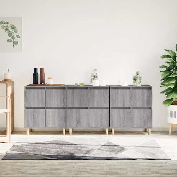 Puhvetkapid 3 tk, hall Sonoma tamm, 60 × 35 × 70 cm, tehispuit