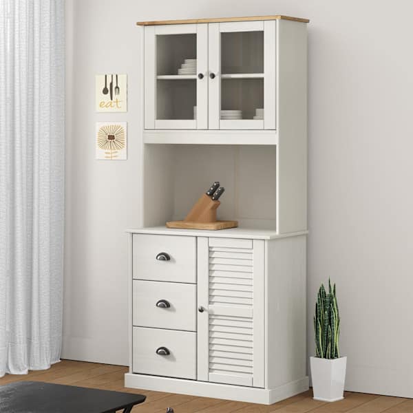 Kummuti pealne "VIGO", valge, 78 × 30 × 100 cm, männipuit