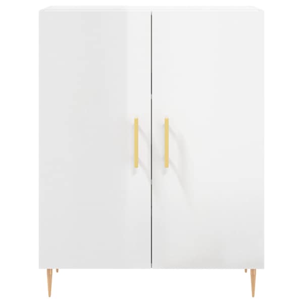 Puhvetkapp, kõrgläikega valge, 69,5 × 34 × 90 cm, tehispuit