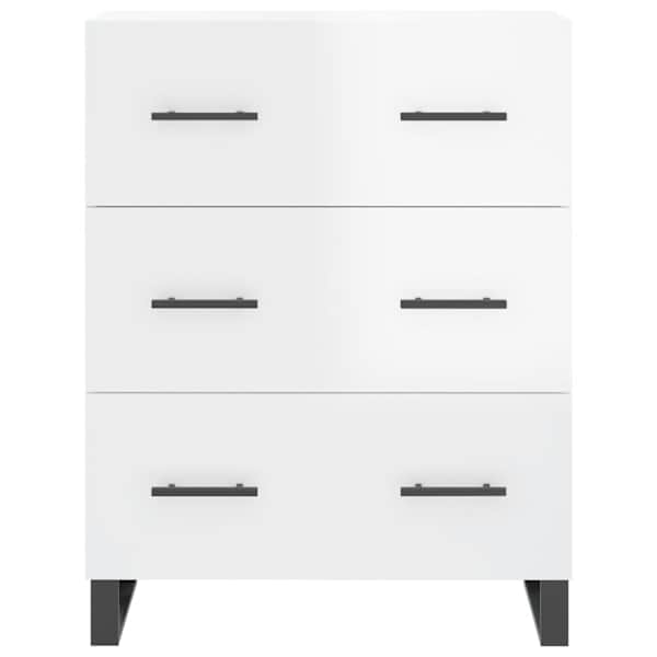 Puhvetkapp, kõrgläikega valge, 69,5 × 34 × 90 cm, tehispuit