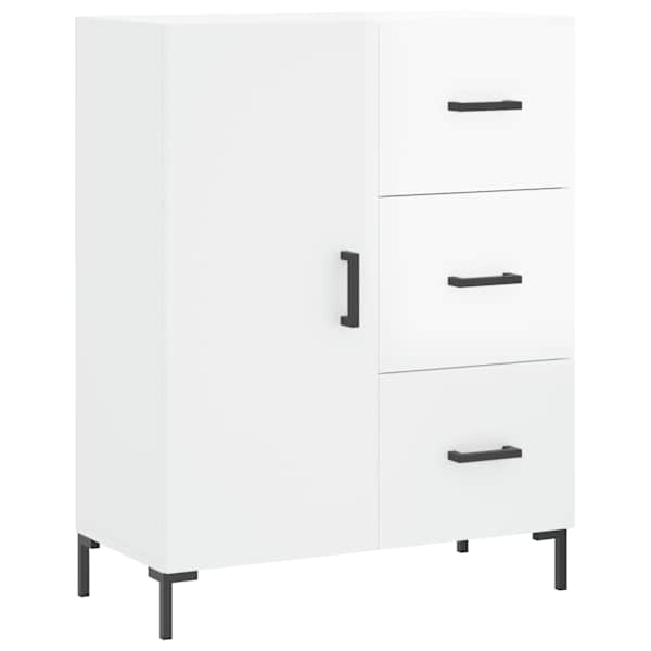Puhvetkapp, kõrgläikega valge, 69,5 × 34 × 90 cm, tehispuit