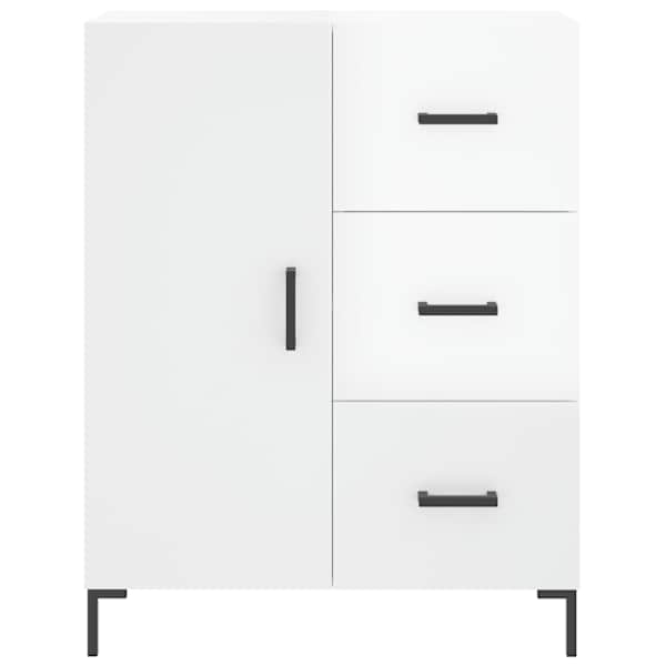 Puhvetkapp, kõrgläikega valge, 69,5 × 34 × 90 cm, tehispuit