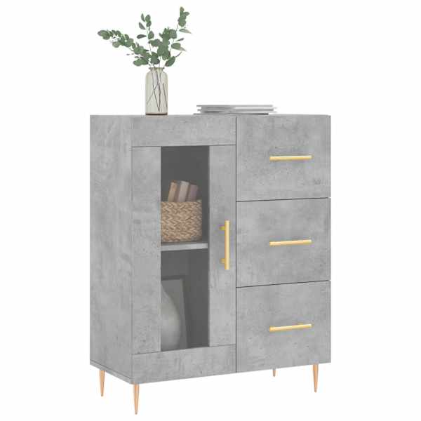 Puhvetkapp, betoonhall, 69,5 × 34 × 90 cm, tehispuit