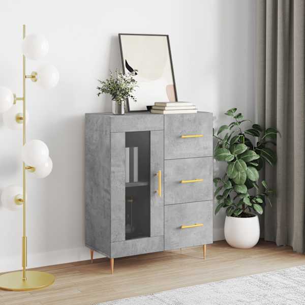 Puhvetkapp, betoonhall, 69,5 × 34 × 90 cm, tehispuit