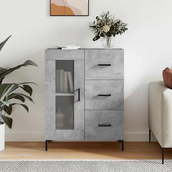 Puhvetkapp, betoonhall, 69,5 × 34 × 90 cm, tehispuit