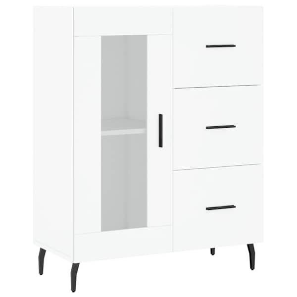 Puhvetkapp, valge, 69,5 × 34 × 90 cm, tehispuit