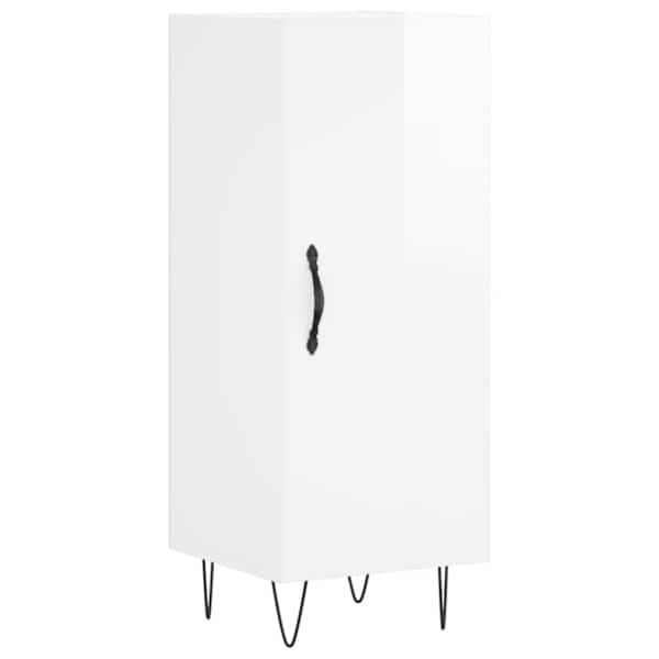 Puhvetkapp, kõrgläikega valge, 34,5 × 34 × 90 cm, tehispuit