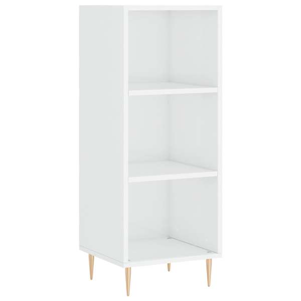 Puhvetkapp, kõrgläikega valge, 34,5 × 32,5 × 90 cm, tehispuit