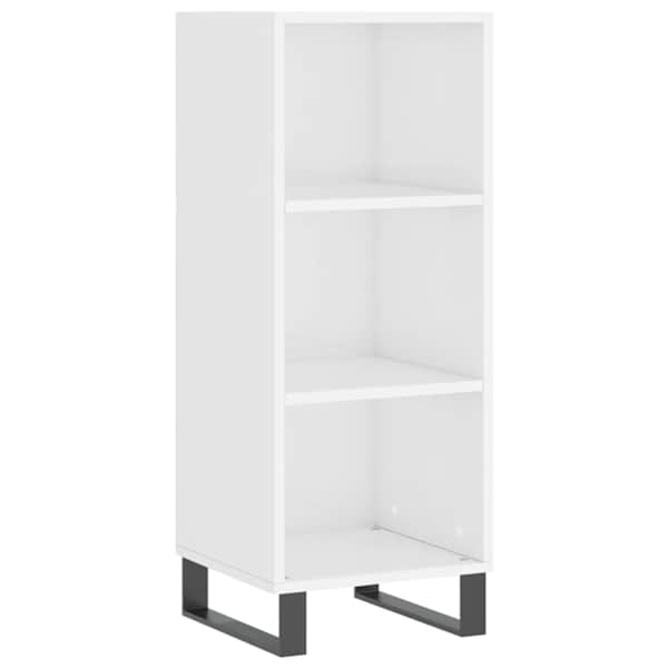 Puhvetkapp, kõrgläikega valge, 34,5 × 32,5 × 90 cm, tehispuit