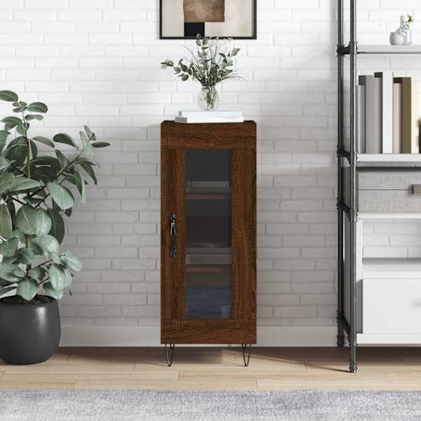 Puhvetkapp, pruun tamm, 34,5 × 34 × 90 cm, tehispuit