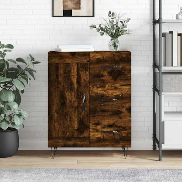 Puhvetkapp, suitsutatud tamm, 69,5 × 34 × 90 cm, tehispuit