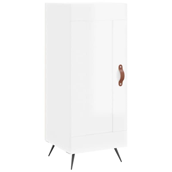 Puhvetkapp, kõrgläikega valge, 34,5 × 34 × 90 cm, tehispuit