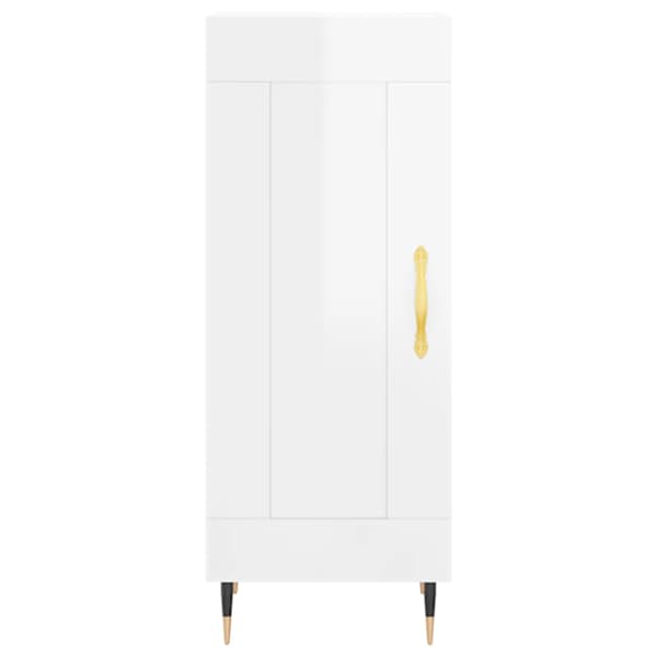 Puhvetkapp, kõrgläikega valge, 34,5 × 34 × 90 cm, tehispuit