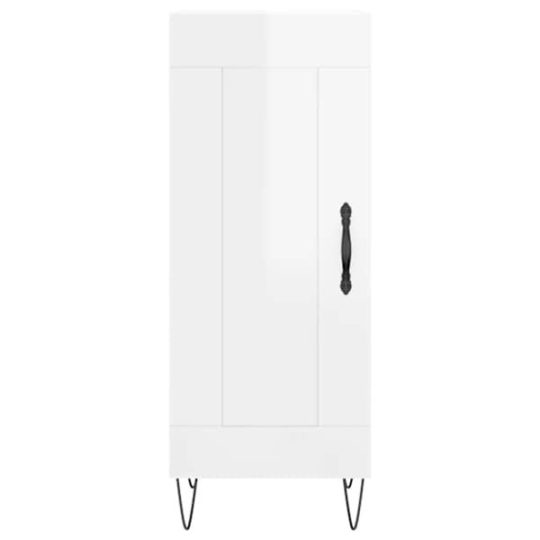 Puhvetkapp, kõrgläikega valge, 34,5 × 34 × 90 cm, tehispuit