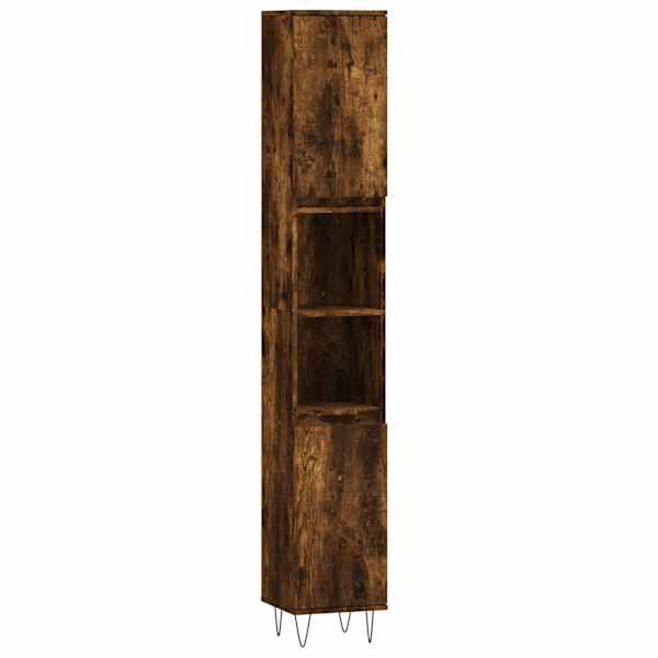 Vannitoakapp, suitsutatud tamm, 30 × 30 × 190 cm, tehispuit