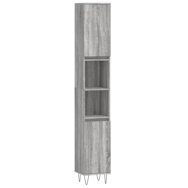 Vannitoakapp, hall Sonoma tamm, 30 × 30 × 190 cm, tehispuit