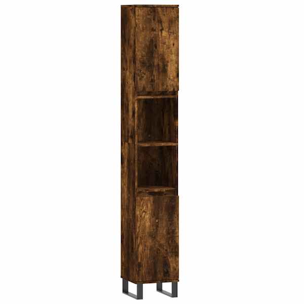 Vannitoakapp, suitsutatud tamm, 30 × 30 × 190 cm, tehispuit