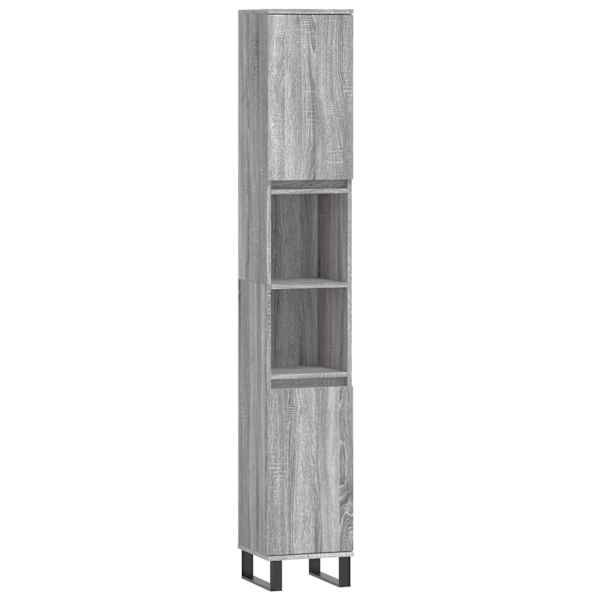 Vannitoakapp, hall Sonoma tamm, 30 × 30 × 190 cm, tehispuit