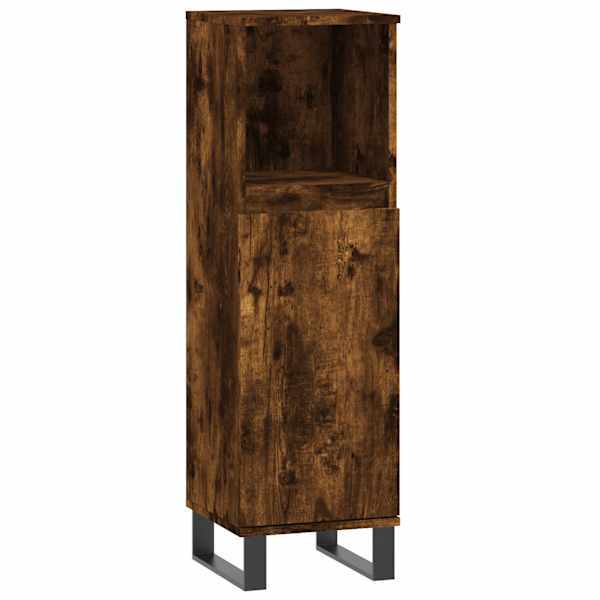Vannitoakapp, suitsutatud tamm, 30 × 30 × 100 cm, tehispuit