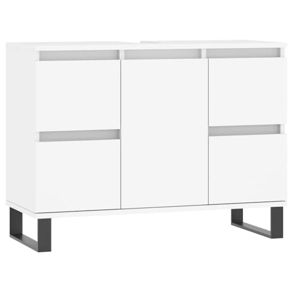 Vannitoakapp, valge, 80 × 33 × 60 cm, tehispuit