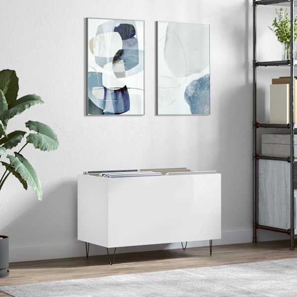Plaadikapp, kõrgläikega valge, 74,5 × 38 × 48 cm, tehispuit