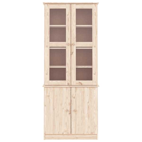 Klaasustega vitriinkapp "ALTA", 77 × 35 × 186,5 cm, männipuit