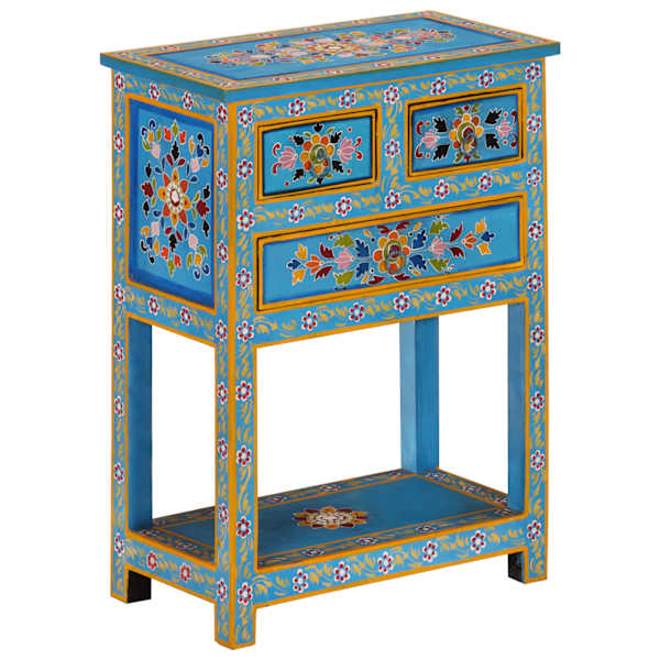 Puhvetkapp, türkiissinine, 55 × 30 × 76 cm, mangopuit