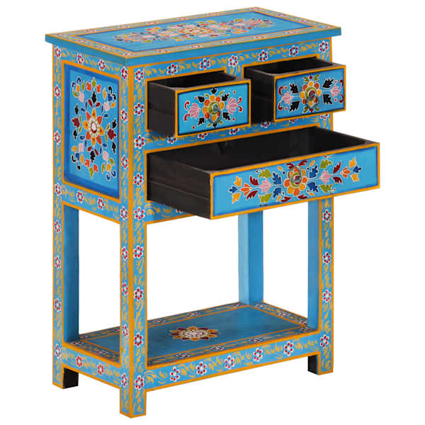 Puhvetkapp, türkiissinine, 55 × 30 × 76 cm, mangopuit