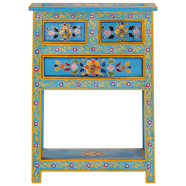 Puhvetkapp, türkiissinine, 55 × 30 × 76 cm, mangopuit