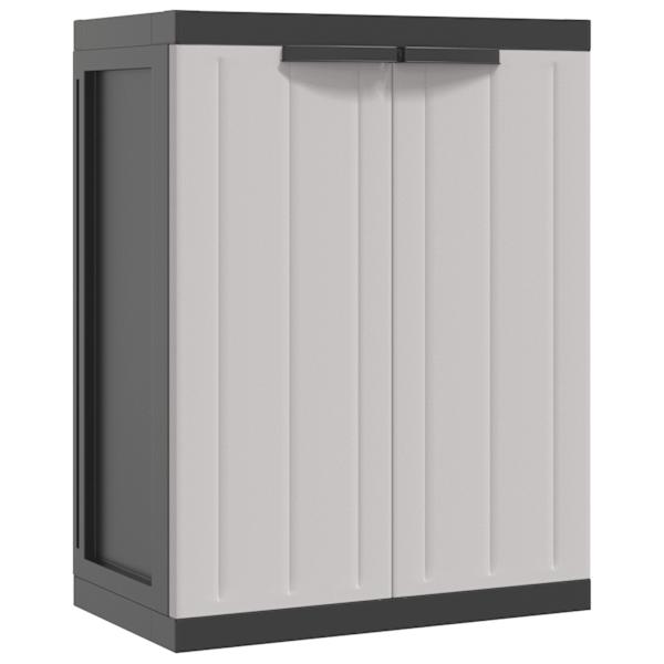 Õue hoiukapp, hall ja must, 65 × 37 × 85 cm, PP