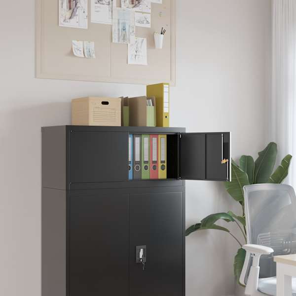 Dokumendikapp, must, 90 × 40 × 40 cm, teras