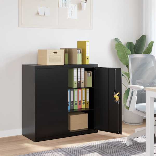 Dokumendikapp, must, 90 × 40 × 90 cm, teras