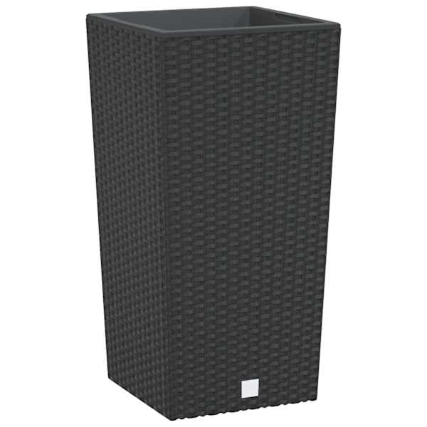 Taimekast eemaldatava sisuga 26,5 × 26,5 × 50 cm, rotangi välimusega PP (polüpropüleen) – antratsiithall