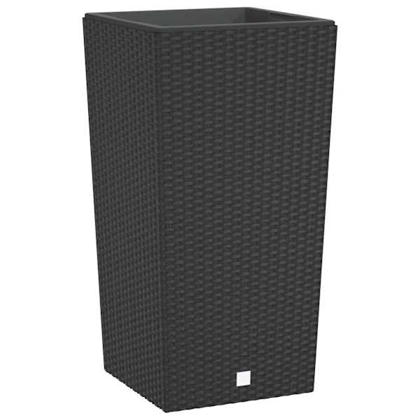 Taimekast eemaldatava sisuga 32,5 × 32,5 × 61 cm, rotangi välimusega PP (polüpropüleen) – antratsiithall