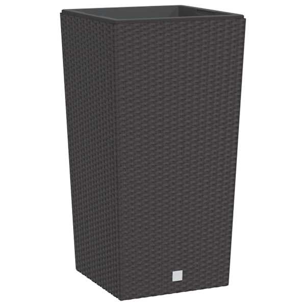 Taimekast eemaldatava sisuga 32,5 × 32,5 × 61 cm, rotangi välimusega PP (polüpropüleen) – pruun