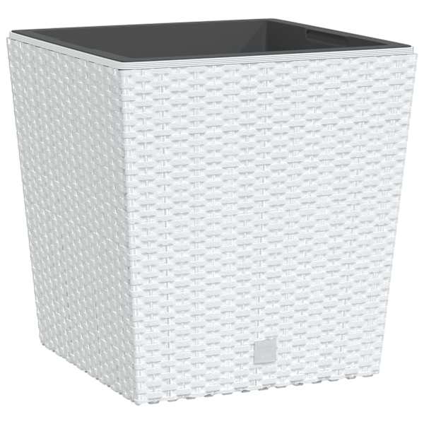 Taimekast eemaldatava sisuga 32 × 32 × 32,5 cm, rotangi välimusega PP (polüpropüleen) – valge