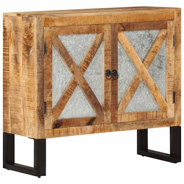 Puhvetkapp, 80 × 30 × 71 cm, töötlemata mangopuit ja metall