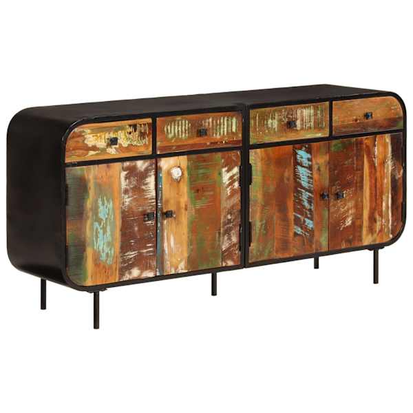 Puhvetkapp, 140 × 35 × 70 cm, taastatud puit ja metall