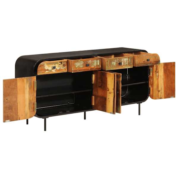 Puhvetkapp, 140 × 35 × 70 cm, taastatud puit ja metall
